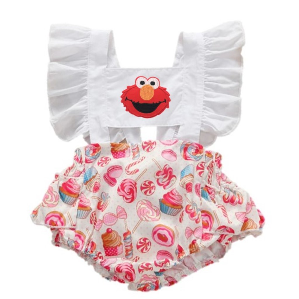 Elmo Dress Romper Sesame Street Dress Elmo Birthday Outfit Elmo Clothes